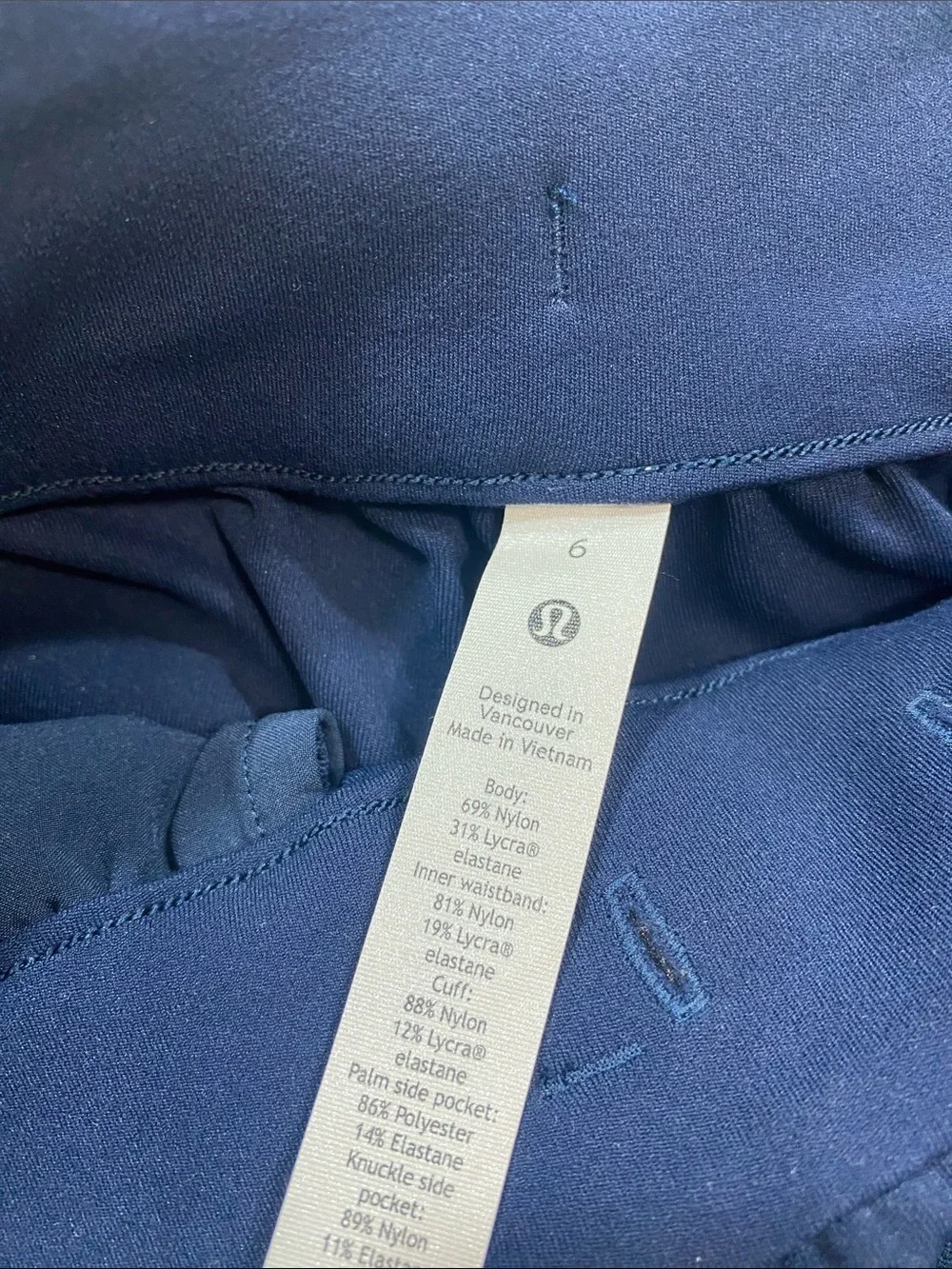 lululemon athletica Women's Navy Track Joggers with Drawcord Size 6